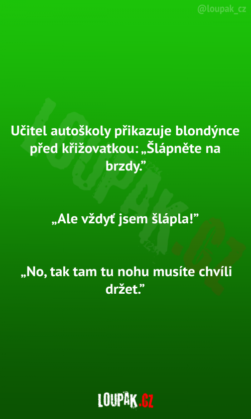  Učitel autoškoly a blondýnka 