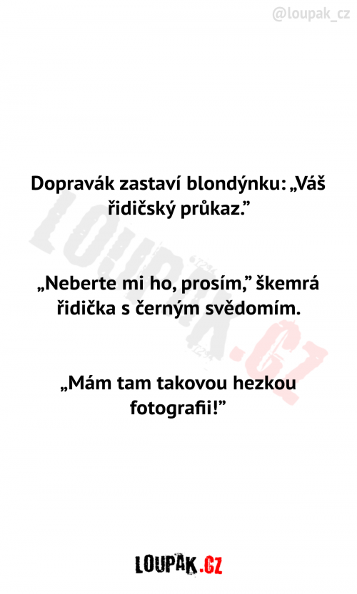 Dopravák zastaví blondýnku