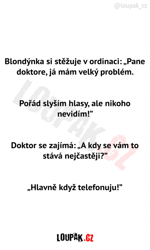  Blondýnka si stěžuje v ordinaci 