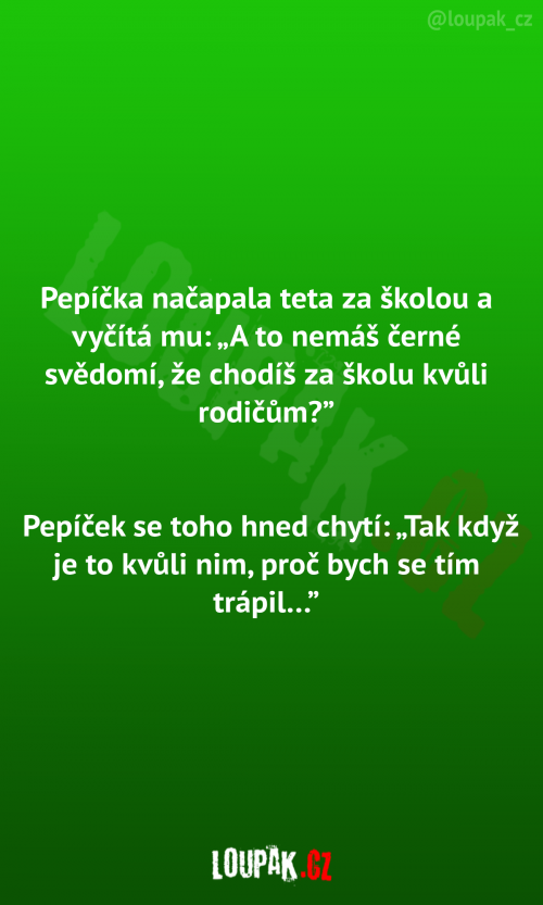  Pepíček načapaný za školou 