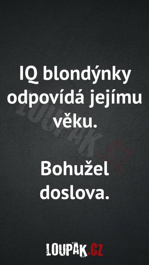 Jaké je IQ blondýnky...