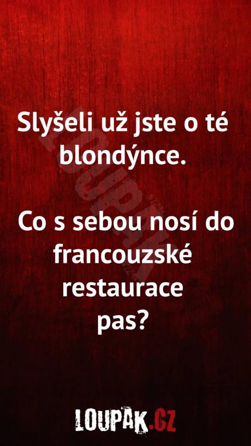  Slyšeli jste už o té blondýnce 