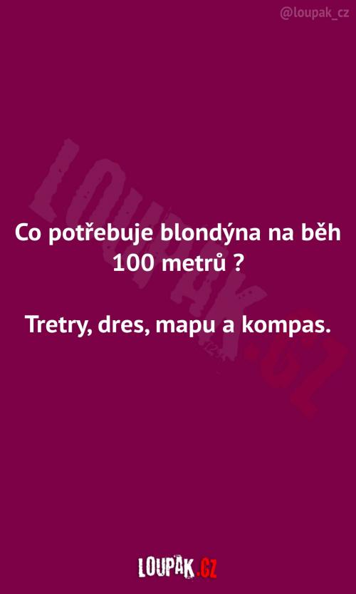 Blondýnka a běh na sto metrů