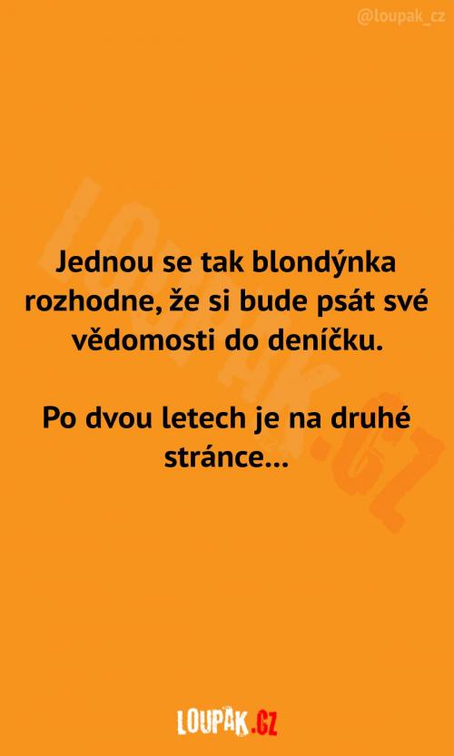  Vědomosti blondýnky v deníčku 