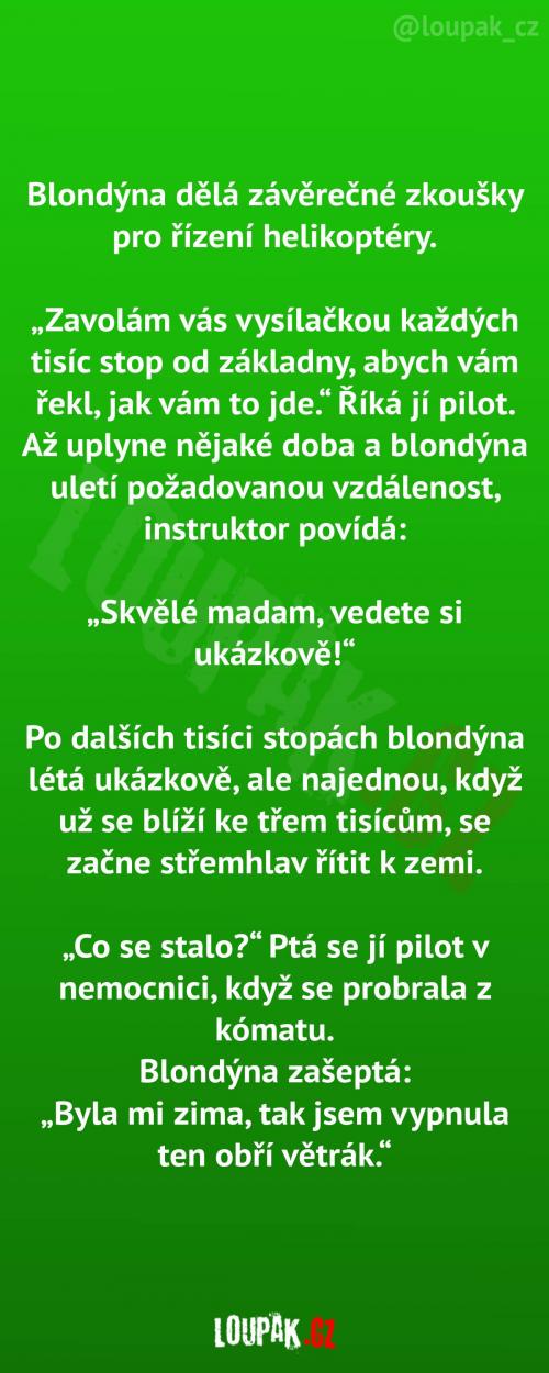 Závěrečky na helikoptéru