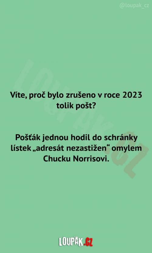  Zrušení mnoho pošt v roce 2023 