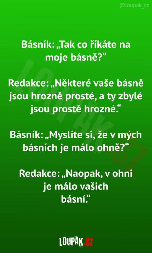  Redakce hodnotí básníkovy básně 