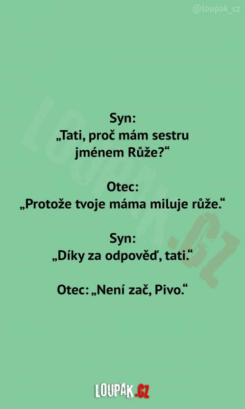  Proč se sestra jmenuje Růže 