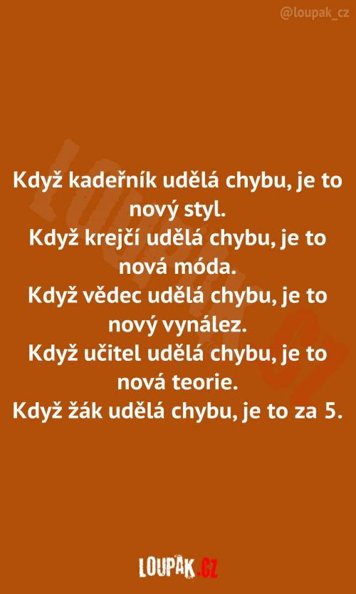  Chyby v různých profesích  