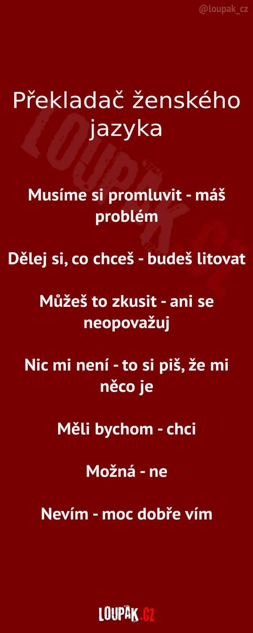  Překladač ženského jazyka 