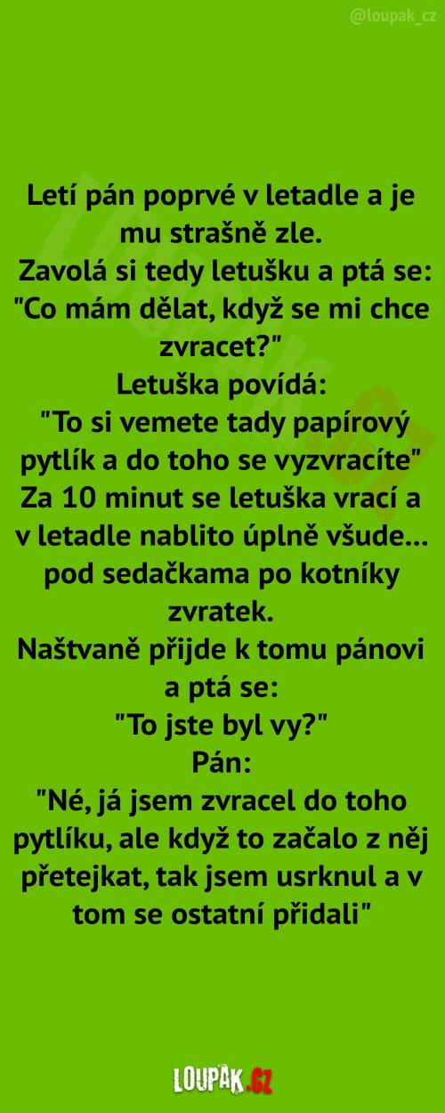  První let v letadle  
