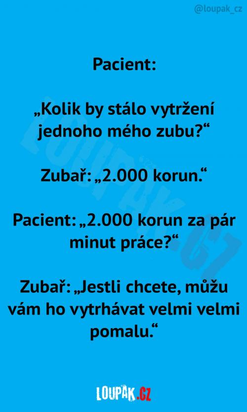 Vytržení zubu u zubaře