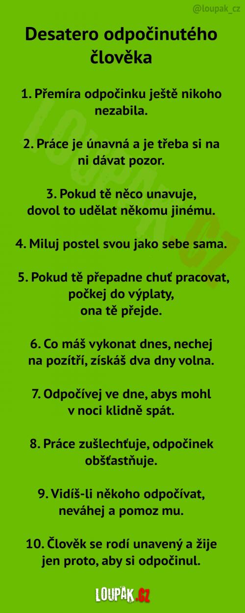 Desatero odpočinutého člověka