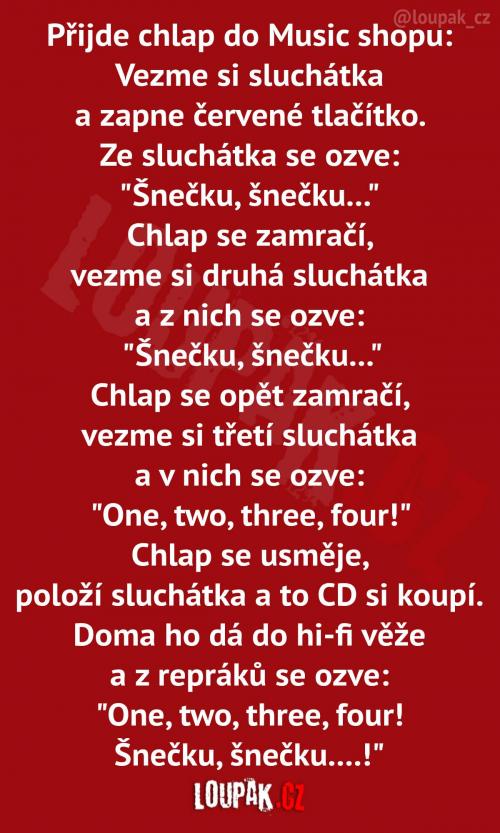 Drsný chlápek v Music shopu