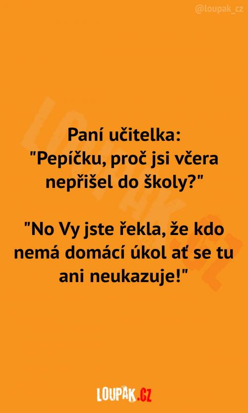 Proč Pepíček nepřišel do školy