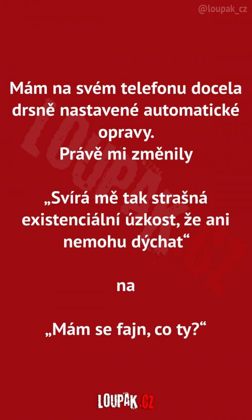 Automatické opravy v telefonu 