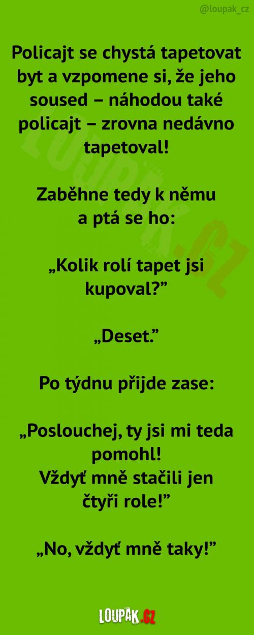  Policajt vs. tapetování bytu 
