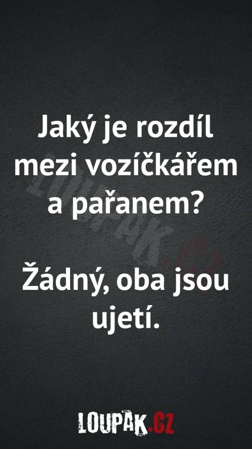 Rozdíl mezi vozíčkářem a pařanem