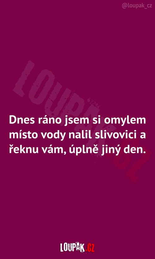  Slivovice místo vody 