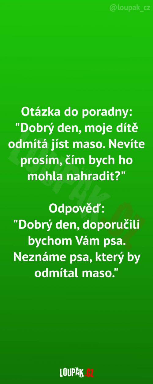 Když dítě odmítá jíst maso