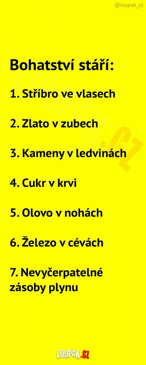 Co znamená být bohatý ve stáří?