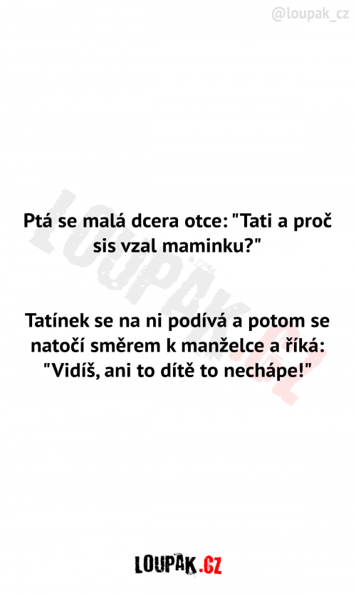 Proč si vzal tatínek maminku