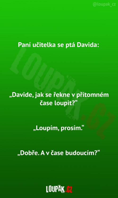  Paní učitelka se ptá Davida 