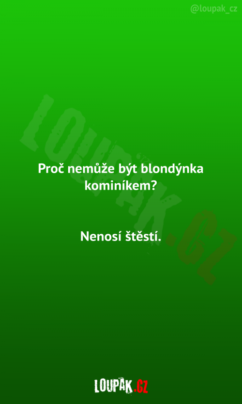 Blondýnka a kominíkem