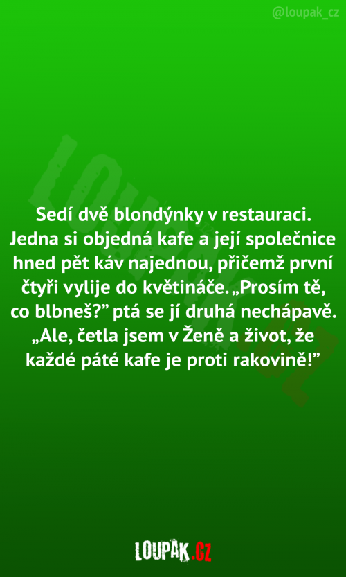  Sedí dvě blondýnky v restauraci 