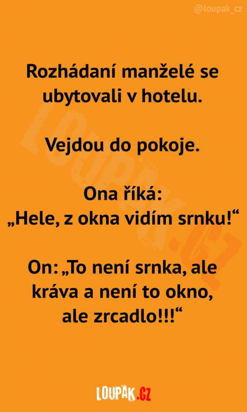  Manželé se ubytovali v hotelu 