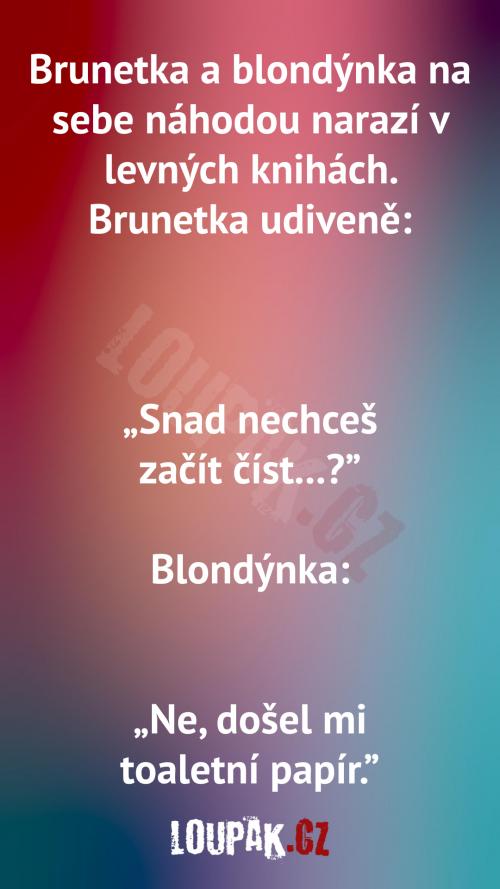  Potká se blondýna a brunetka. 