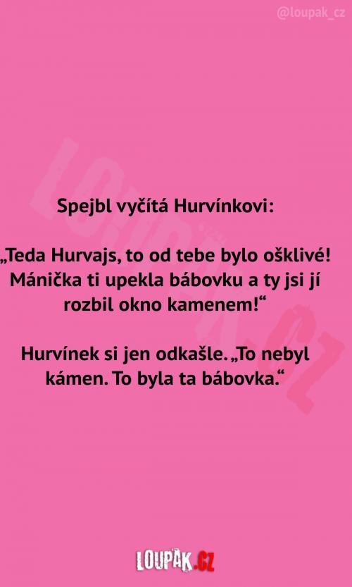 Spejbl vyčítá Hurvnínkovi