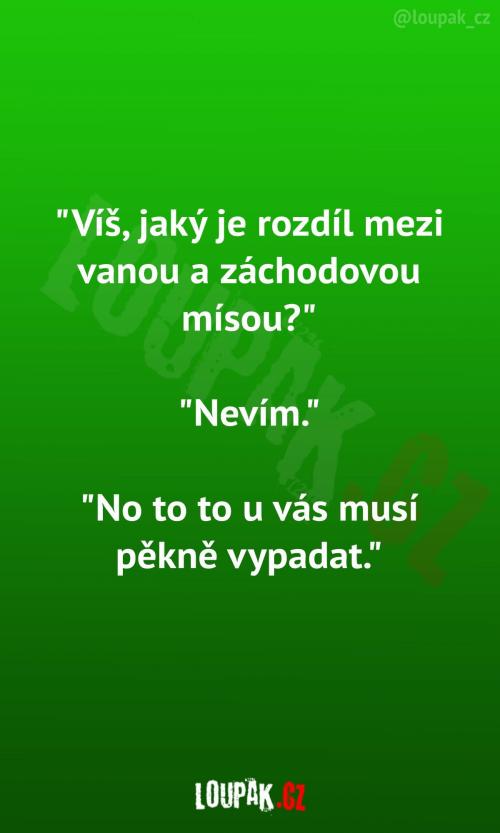  Znáte rozdíl mezi vanou a záchodovou mísou? 