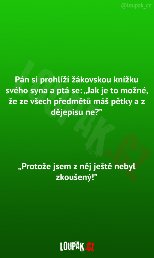  Pán si prohlíží žákovskou 