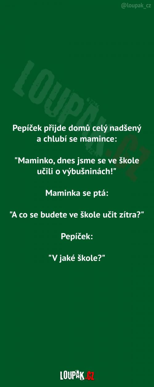 Pepíček se chlubí mamince