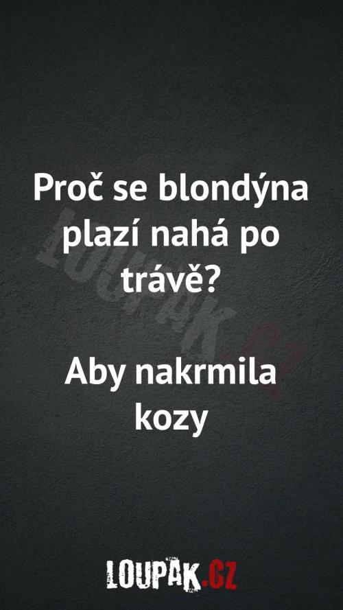  Proč se blondýnka plazí nahá po trávě 