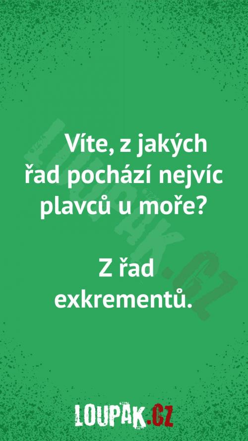  Z jakých řad pochází nejvíc plavců moře 