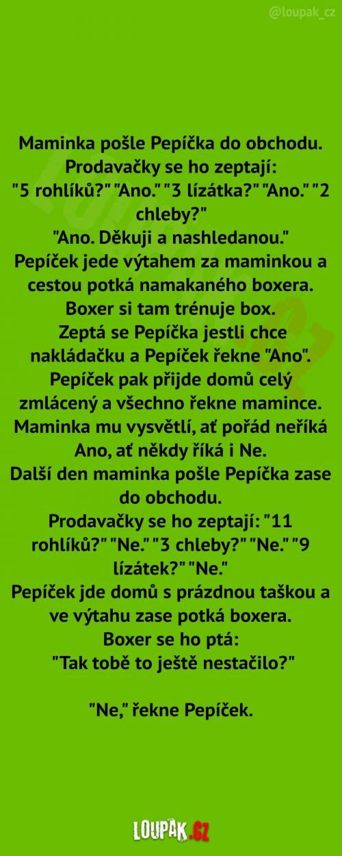  Poslání Pepíčka do obchodu  