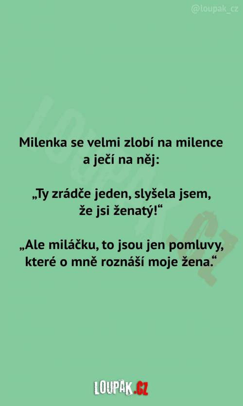  Milenka zjistila jednu věc 