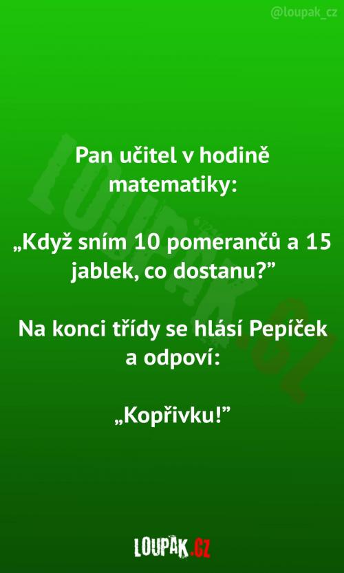  10 pomerančů a 15 jablek 