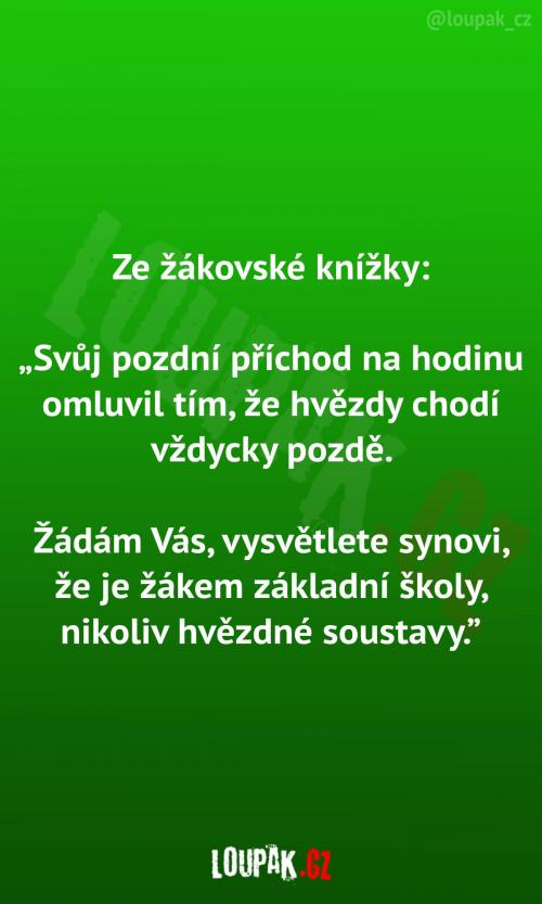  Ze žákovské knížky... 