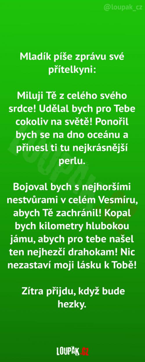 Zamilovaná zpráva pro přítelkyni