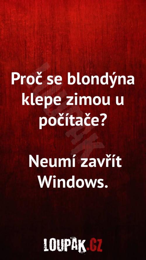  Proč se blondýnka klepe zimou u počítače 