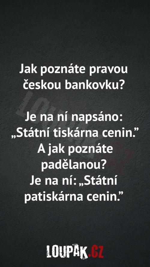  Jak poznáte pravou českou bankovku 