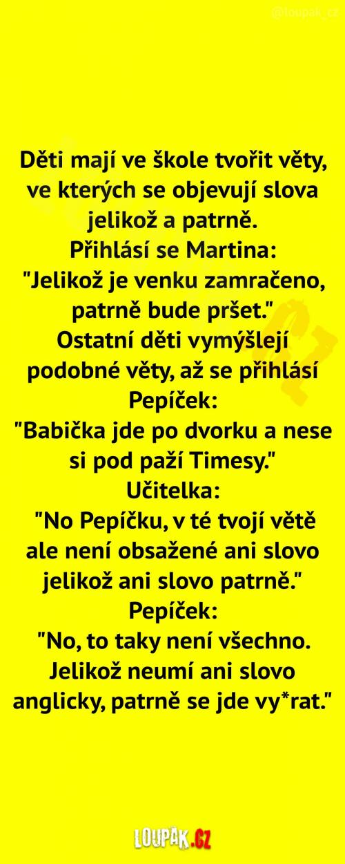  Tvoření vět ve škole  