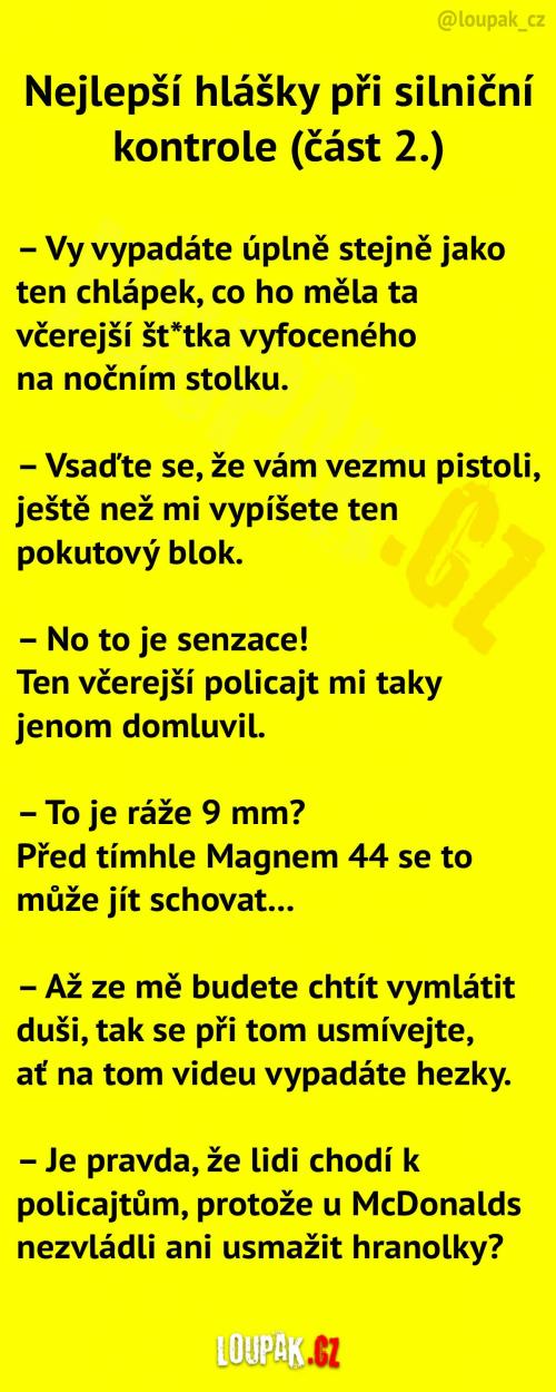  Nejlepší hlášky při silniční kontrole 