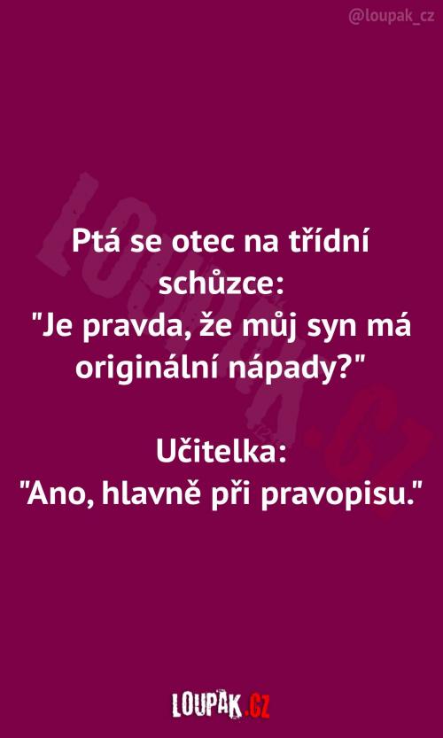  Syn má vskutku originální nápady 