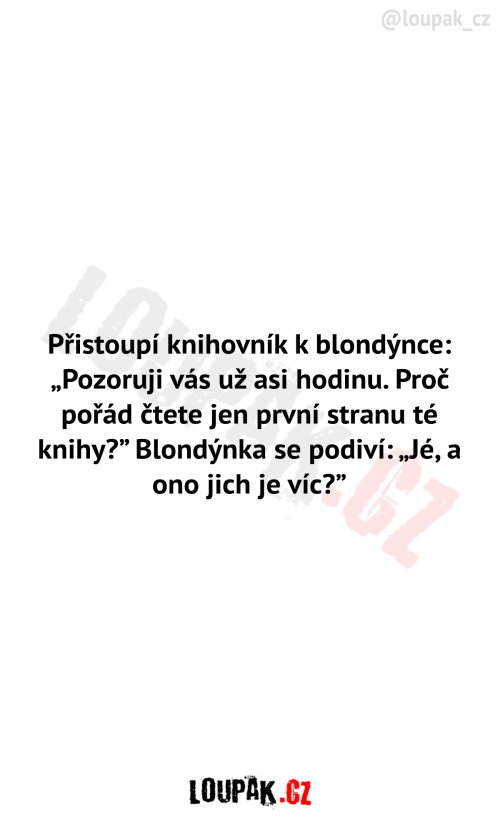  Knihovník přistoupí k blondýnce 