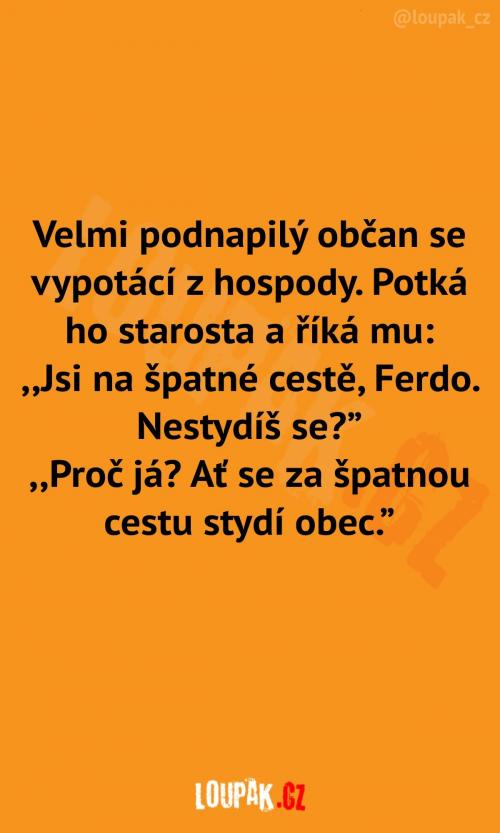  Opilec potká na ulici starostu 