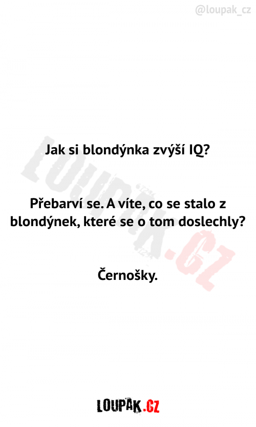  Jak si blondýnka zvýší IQ? 